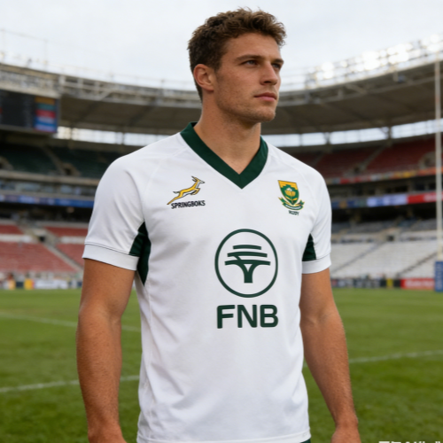 Mens Fashion Rugby Shirts - South Africa Springboks Green Gold Rugby