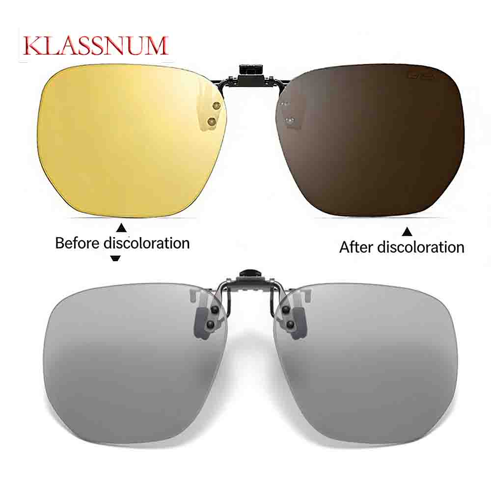 Mens Fashion Discord - KLASSNUM Square Clip On Sunglasses Men