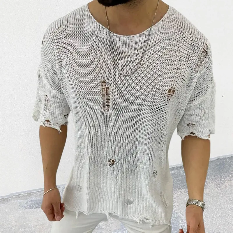 Mens Fashion Jumpers - 2025 Summer New Men's Solid Color