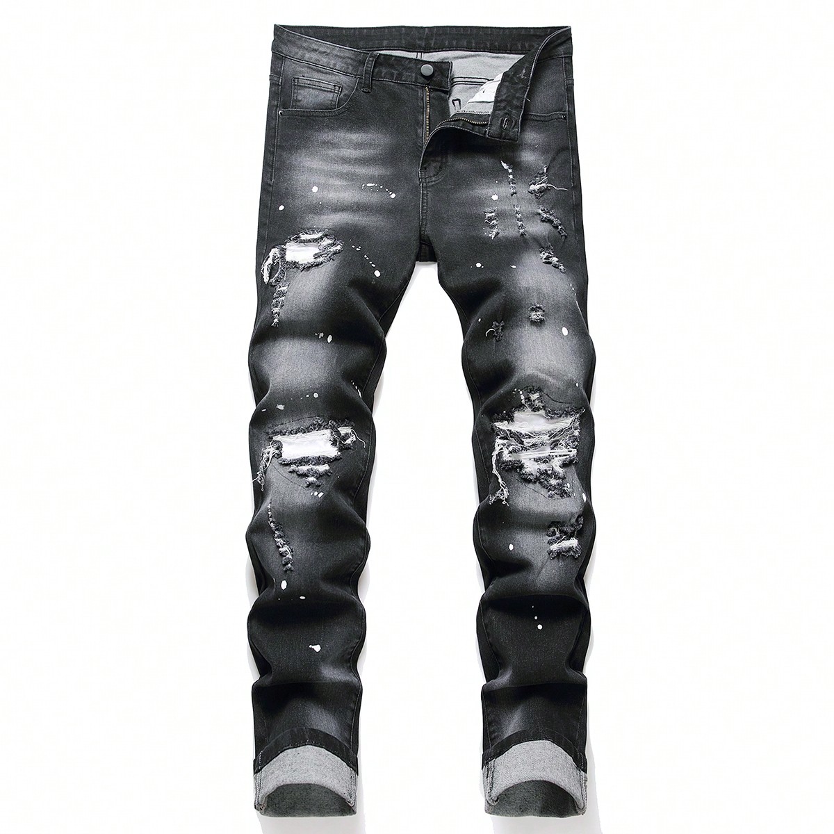 Skinny Jeans Ripped - High Stretch Men Skinny Ripped Jeans