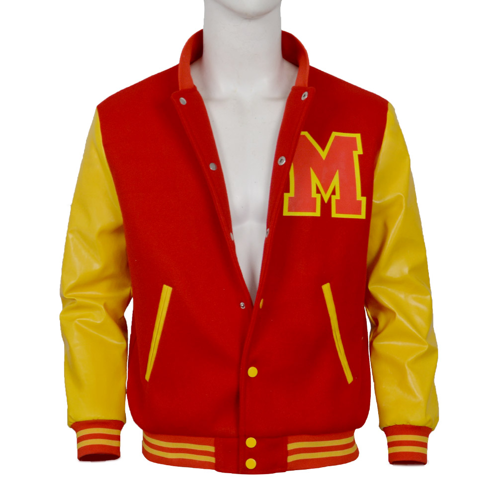 Varsity Jacket Letterman - Men's Red and Yellow Varsity Jacket