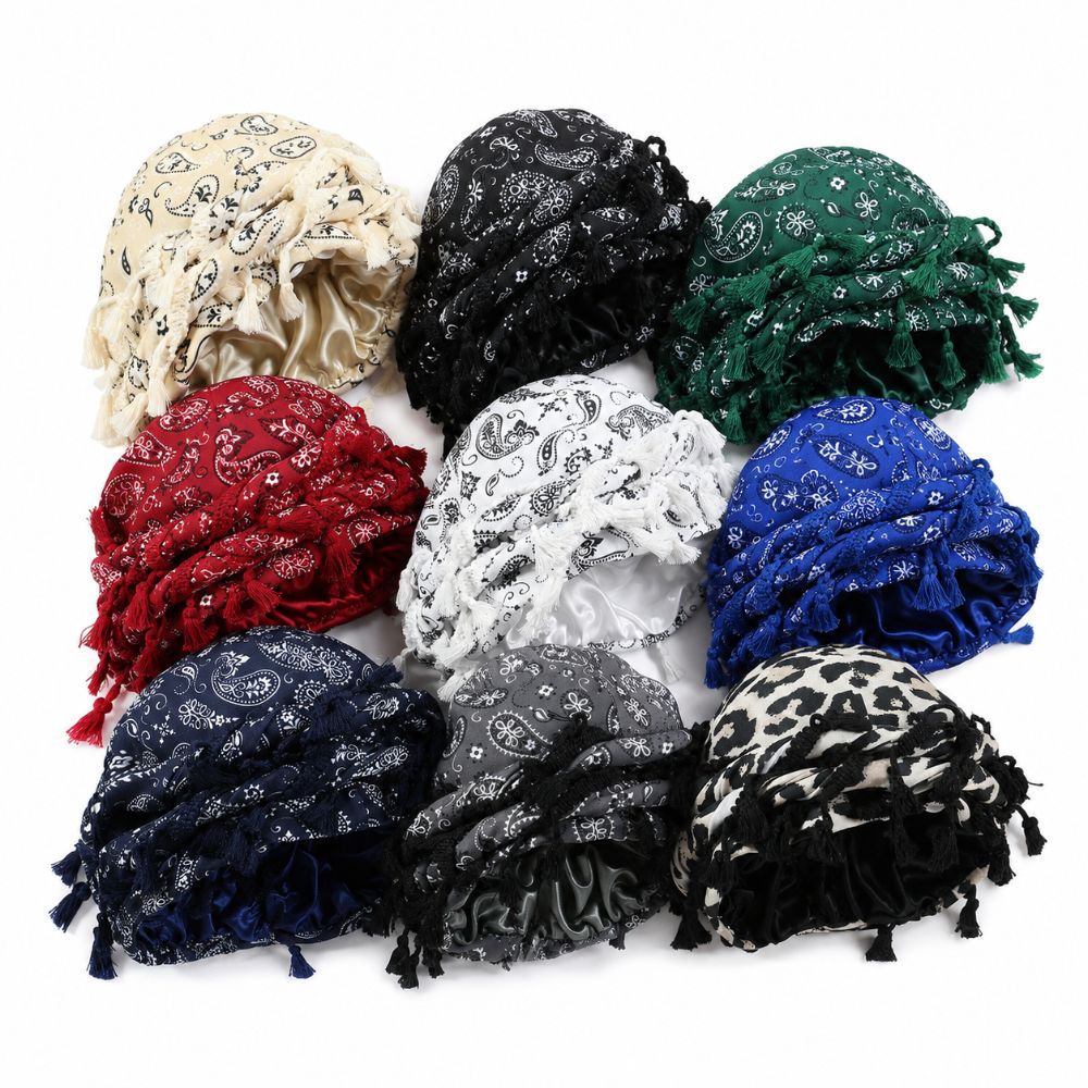 Men'S Fashion Head Scarf - Unisex Satin Twist Head Wraps Cashew