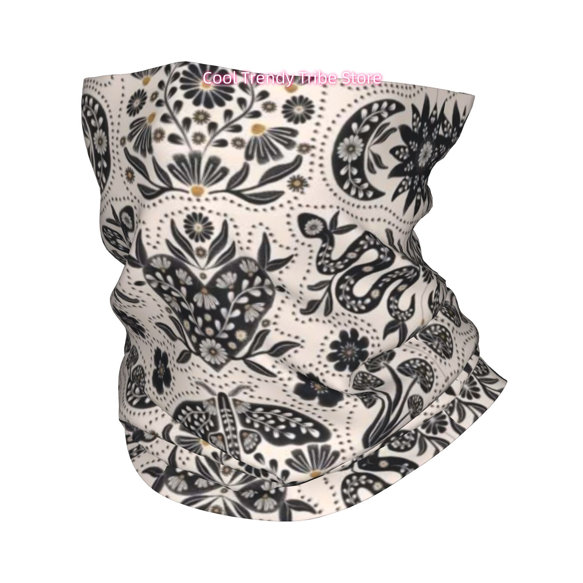 Men'S Fashion Head Scarf - Retro Folk Style Plant And Animal