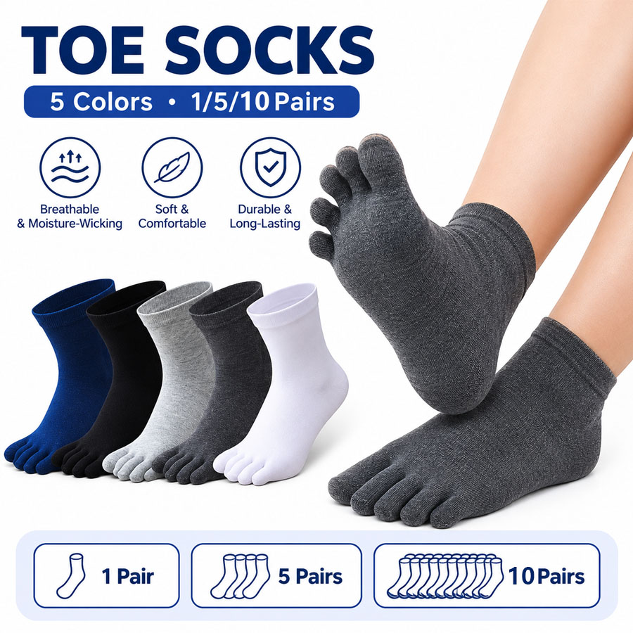 Socks Ankle Men - 1/5/12 Pairs Unisex Cotton Toe Socks,