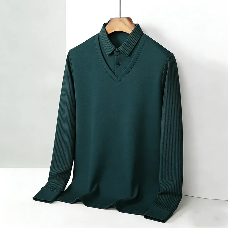Fashion Mens Shirt - Men's Fake Two Piece Shirt Collar