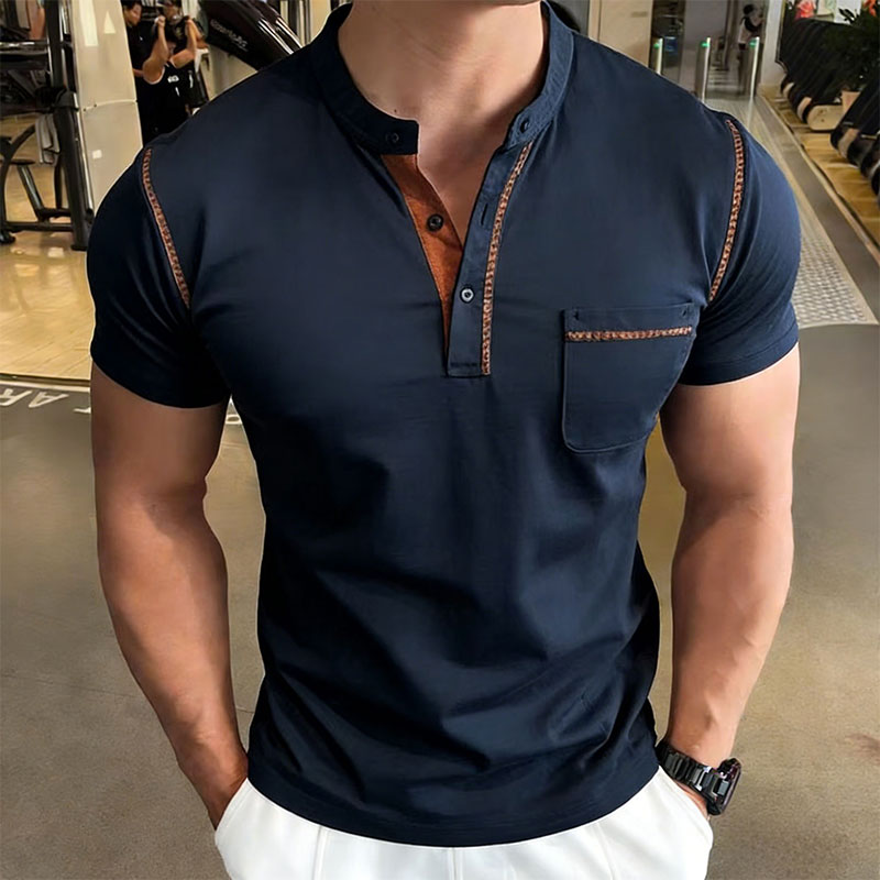Mens Fashion Style - New Summer Men's Henry Collar Short