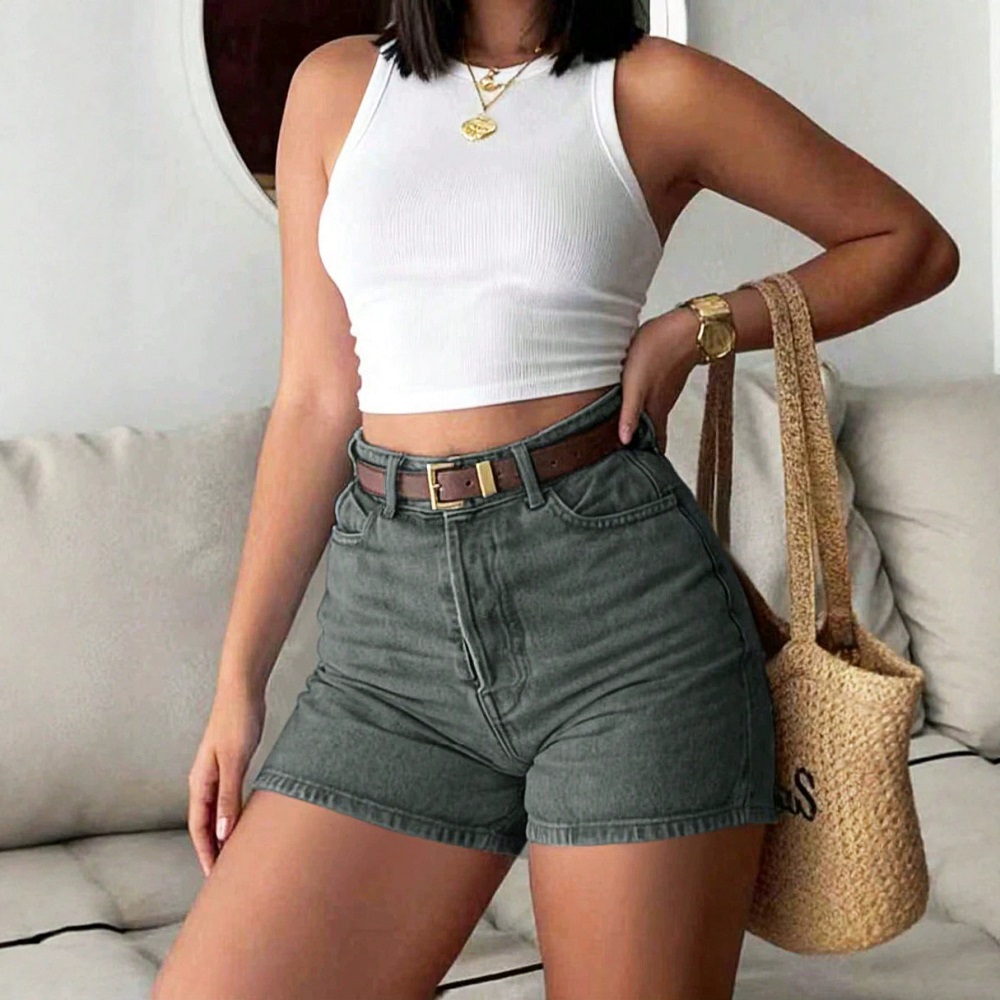 Women Summer Denim Shorts High - Skinny Jeans Ripped review and price