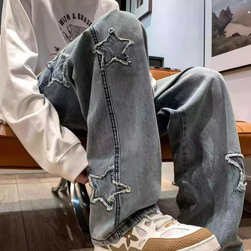 New Men's Star Embroidered Fas - Men'S Fashion With Baggy Jeans review and price