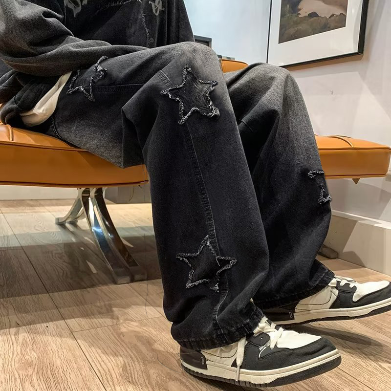 New Men's Star Embroidered Fas - Men'S Fashion With Baggy Jeans review and price