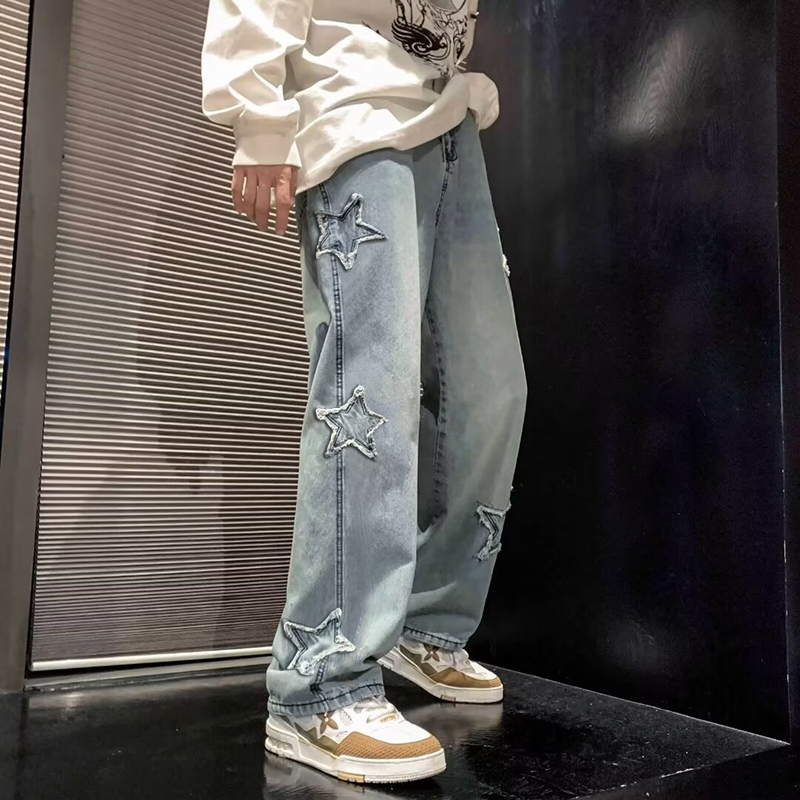 New Men's Star Embroidered Fas - Men'S Fashion With Baggy Jeans review and price