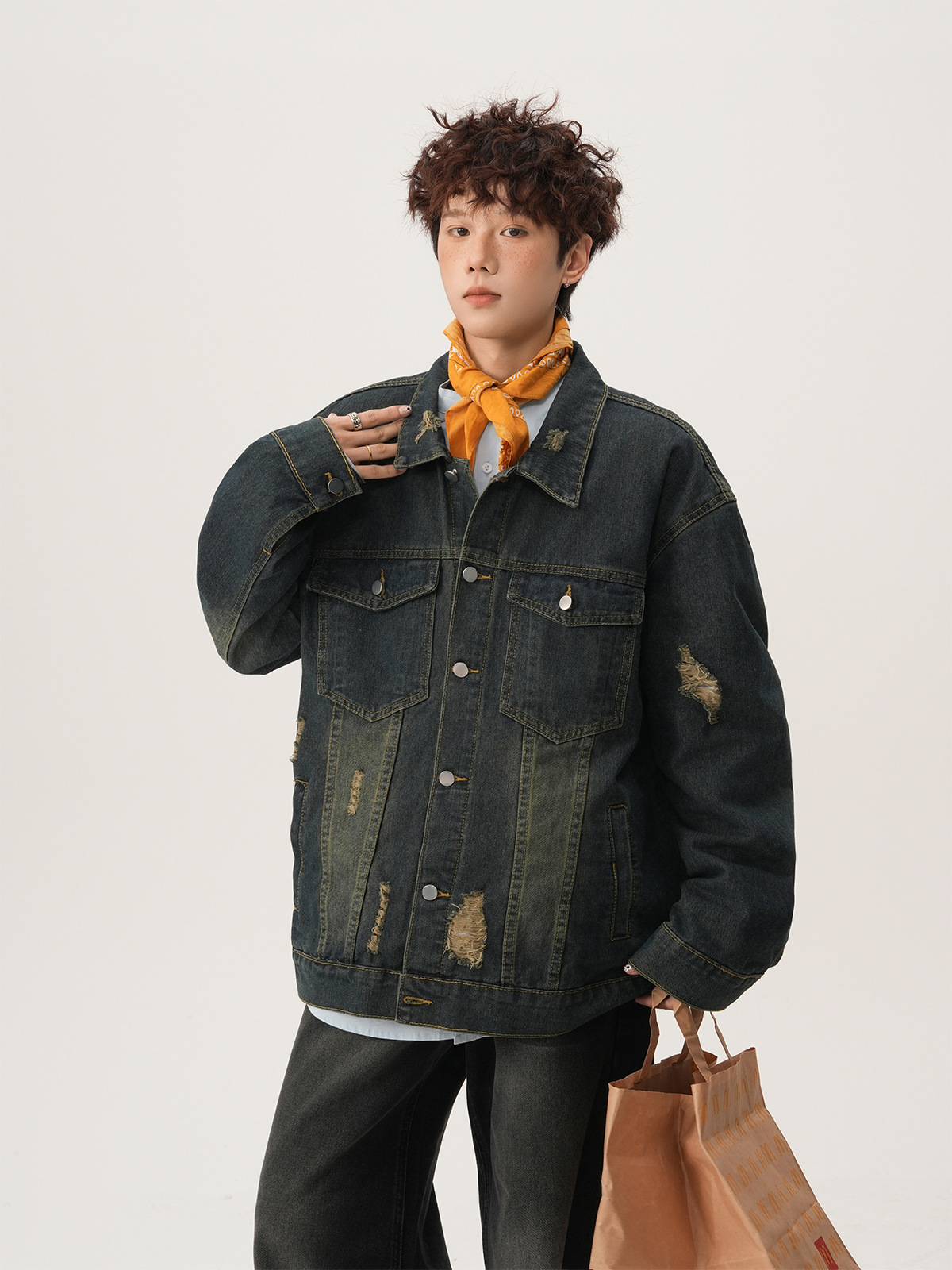 American High Street Ripped De - Denim Jacket Vintage review and price