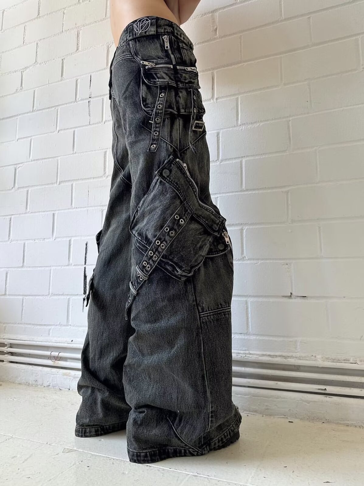 Y2K Black Gothic Punk Multi-Po - Men'S Fashion With Baggy Jeans review and price