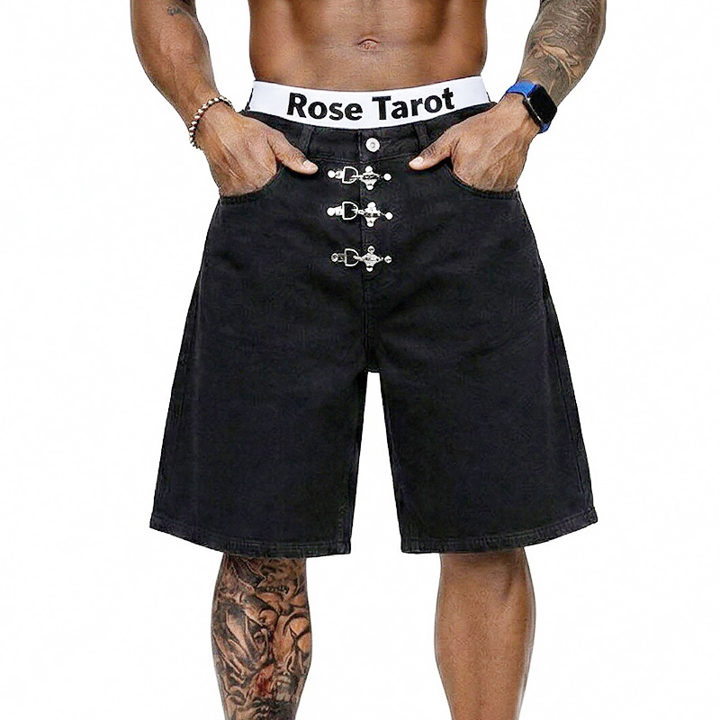 Metal Buckle Short Baggy Jeans - Men'S Fashion With Baggy Jeans review and price