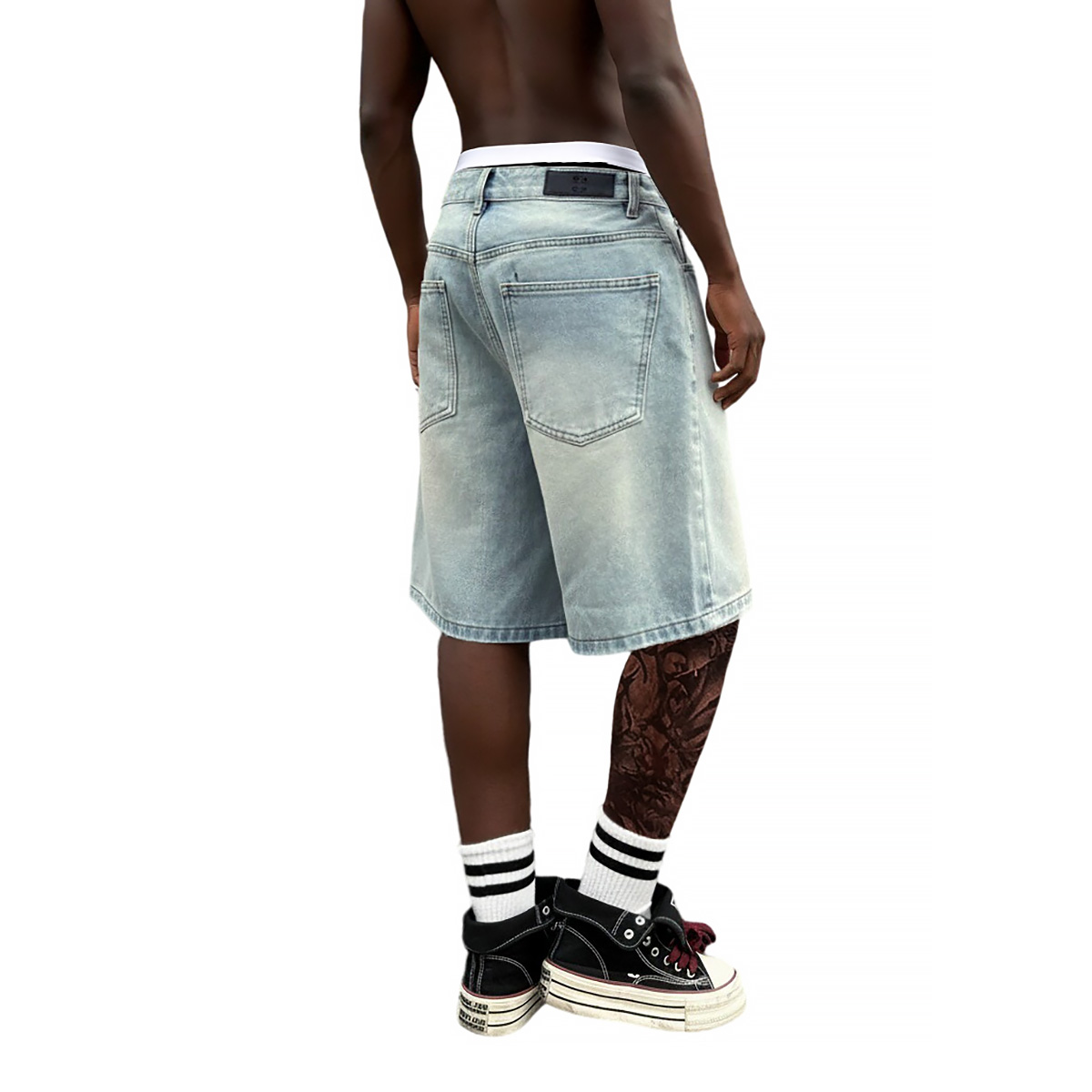 Metal Buckle Short Baggy Jeans - Men'S Fashion With Baggy Jeans review and price