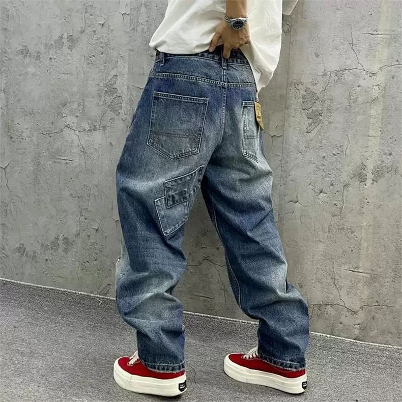 Brand Splicing Jeans Autumn Fa - Men'S Fashion With Baggy Jeans review and price