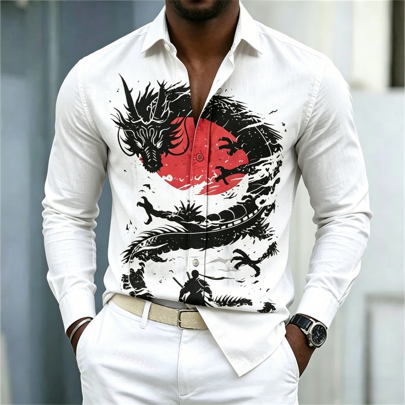2026 New Men's Shirt White Bla - Mens Fashion Style review and price