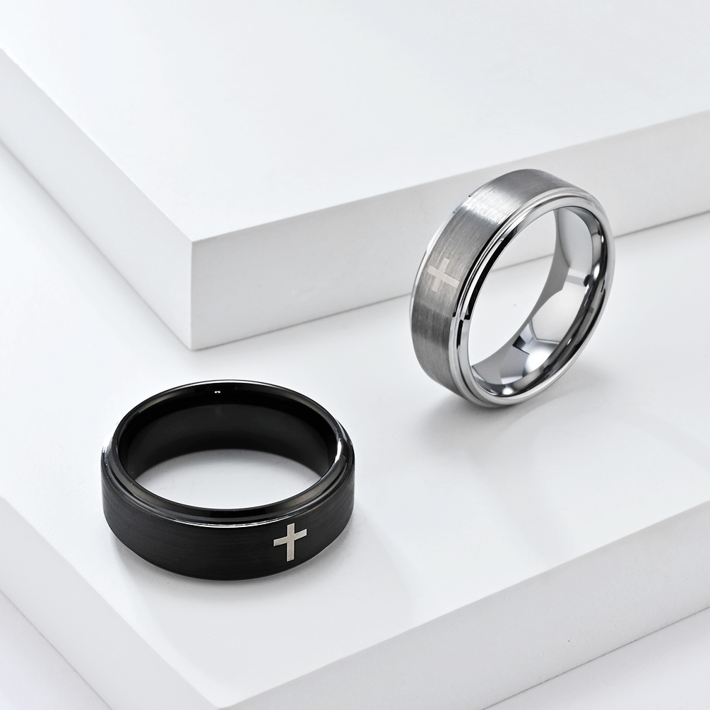 8mm Cross Ring for Men, Tungst - Men'S Fashion Easter review and price