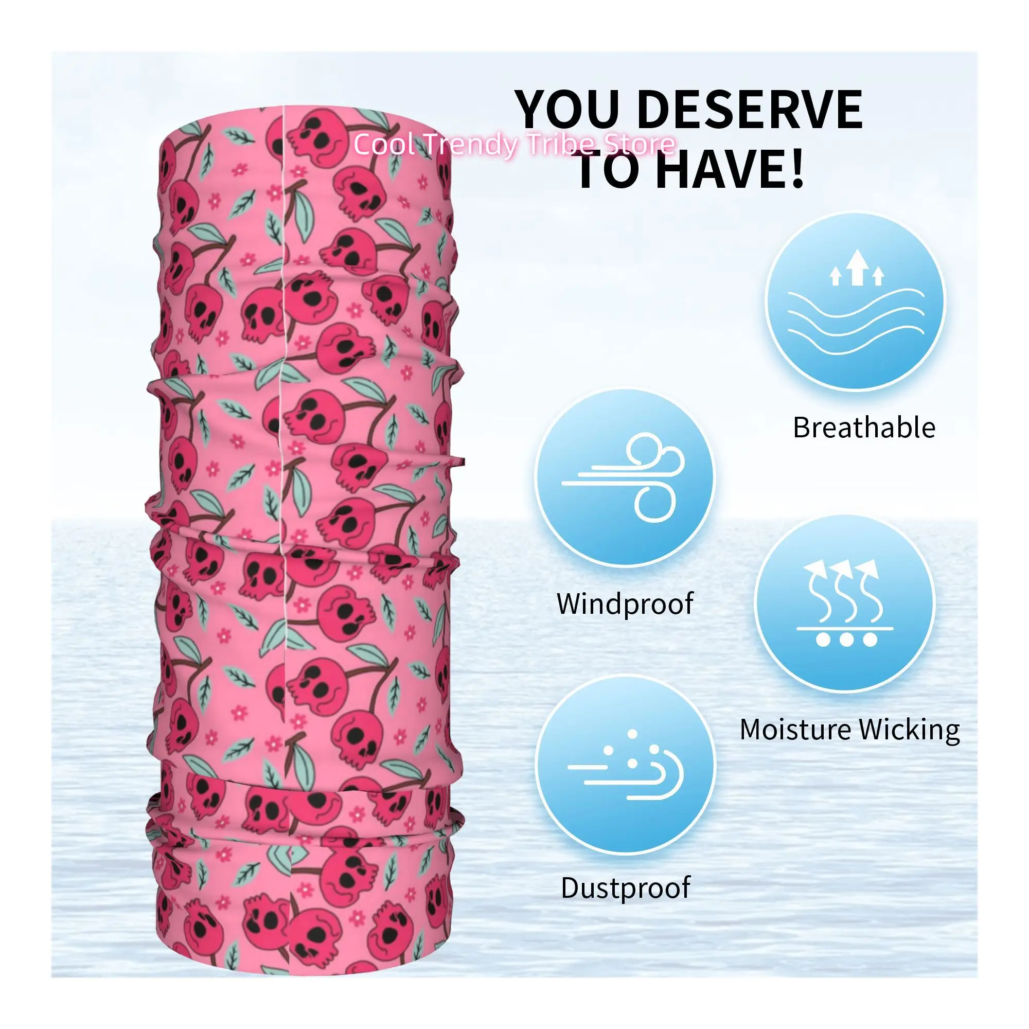 Pink Skull Cherry Fun Quirky S - Men'S Fashion Head Scarf review and price