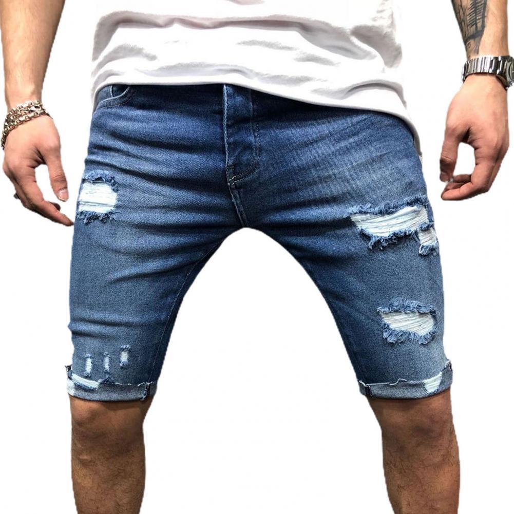 Men Short Jeans Denim Tight Sh - Skinny Jeans Ripped review and price