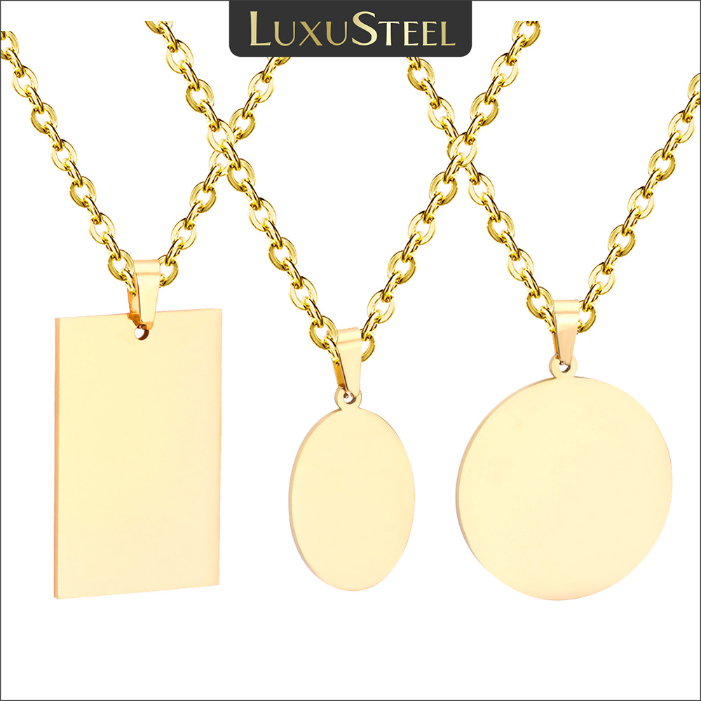 LUXUSTEEL Simple Tag Pendant N - Mens Fashion Discord review and price