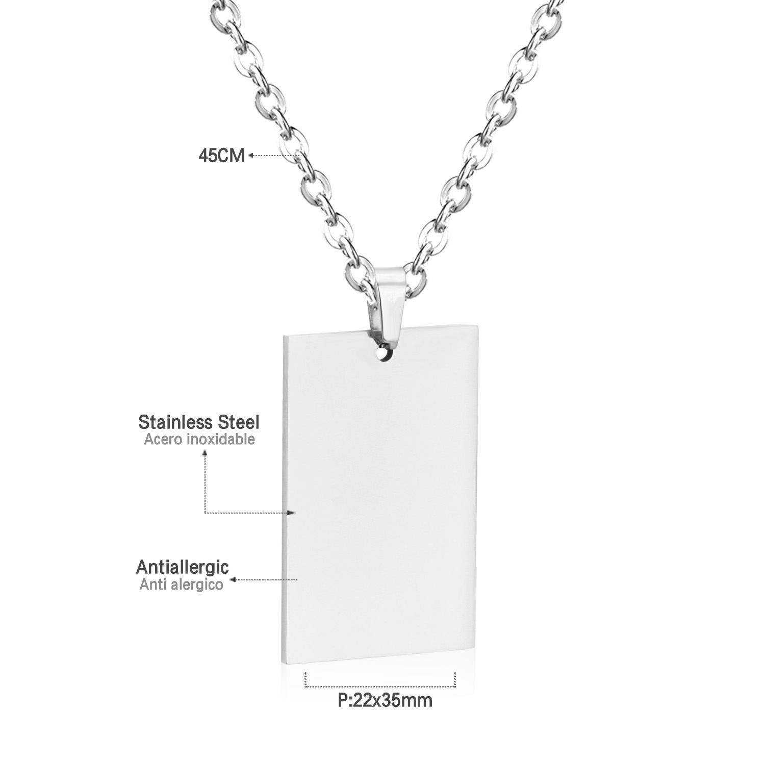 LUXUSTEEL Simple Tag Pendant N - Mens Fashion Discord review and price