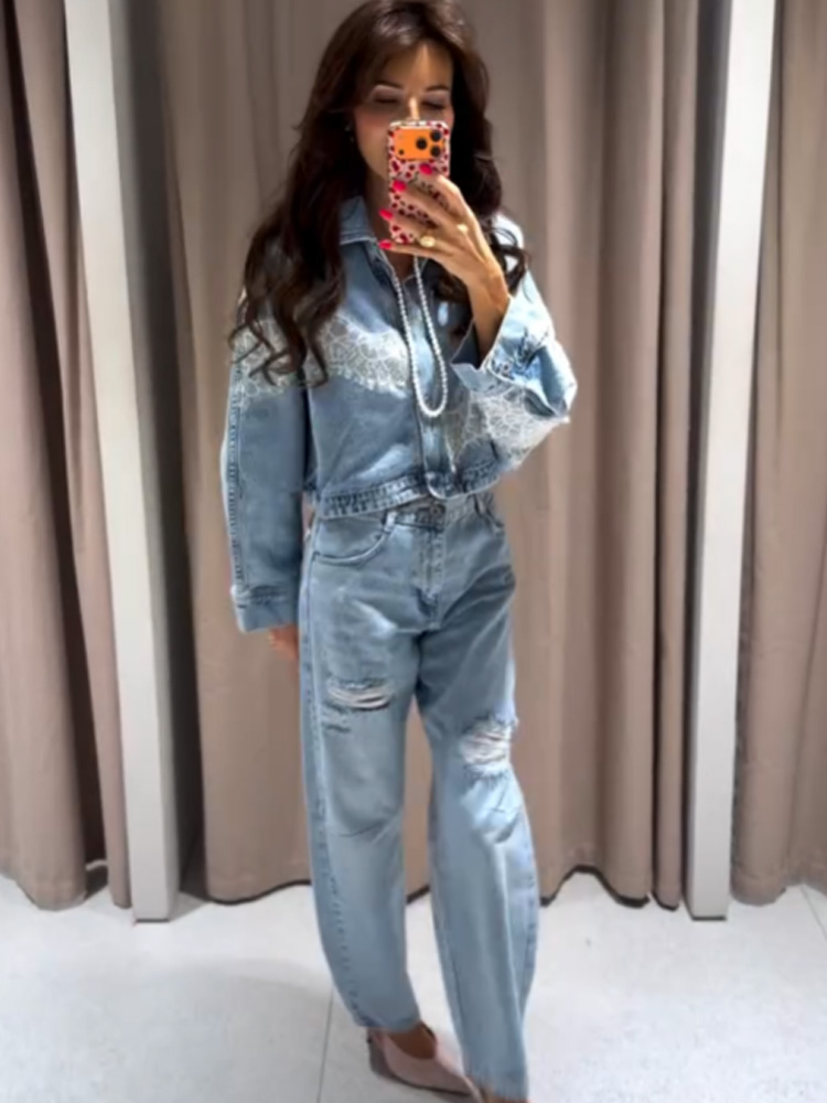 HH Spring Women Chic Single-br - Denim Jacket Vintage review and price