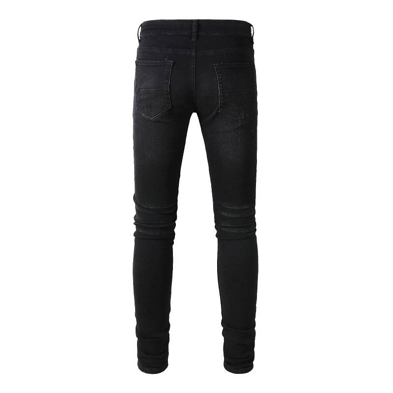 Men Pleated Patch Biker Jeans  - Skinny Jeans Ripped review and price
