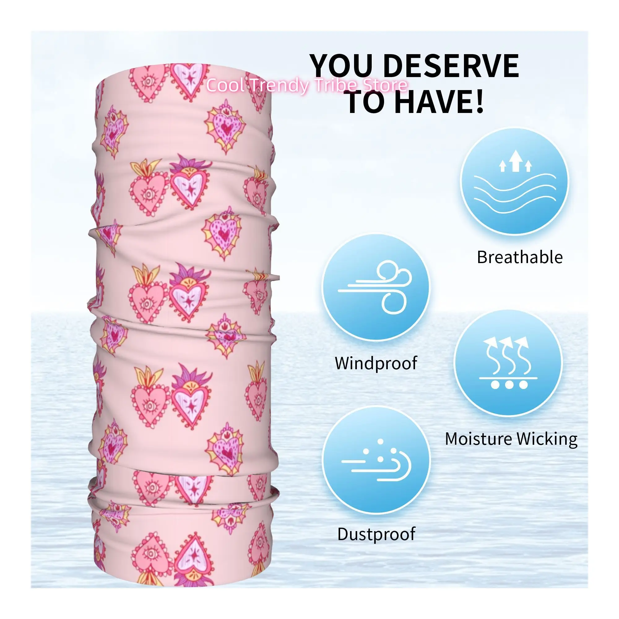 Pink Mexican Sacred Heart Roma - Men'S Fashion Head Scarf review and price
