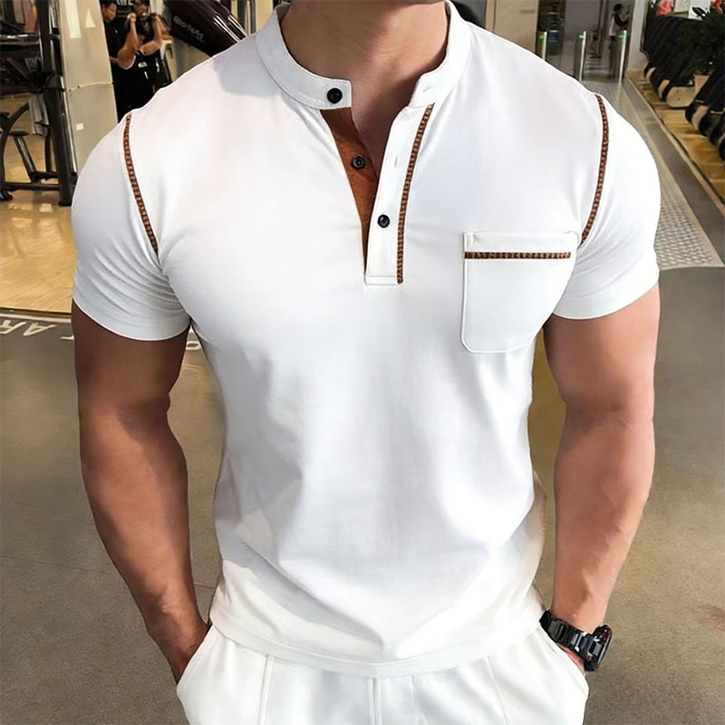 New Summer Men's Henry Collar  - Mens Fashion Style review and price