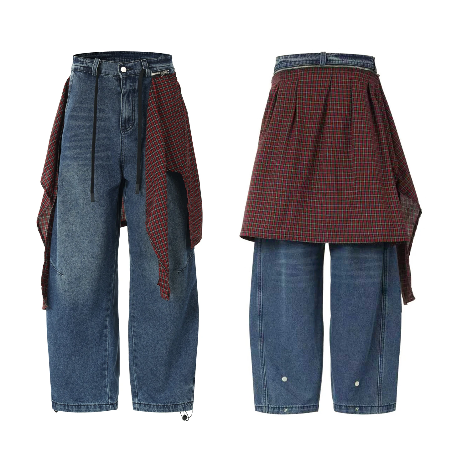 Men Women Removable Plaid Skir - Men'S Fashion With Baggy Jeans review and price