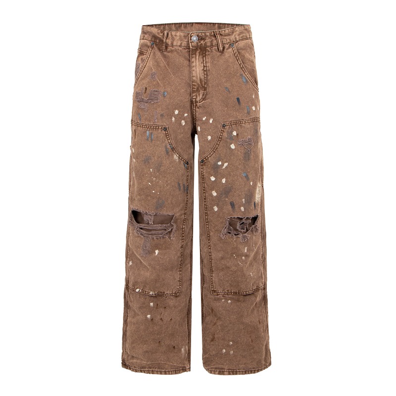 American Retro High Street Rip - Men'S Fashion With Baggy Jeans review and price